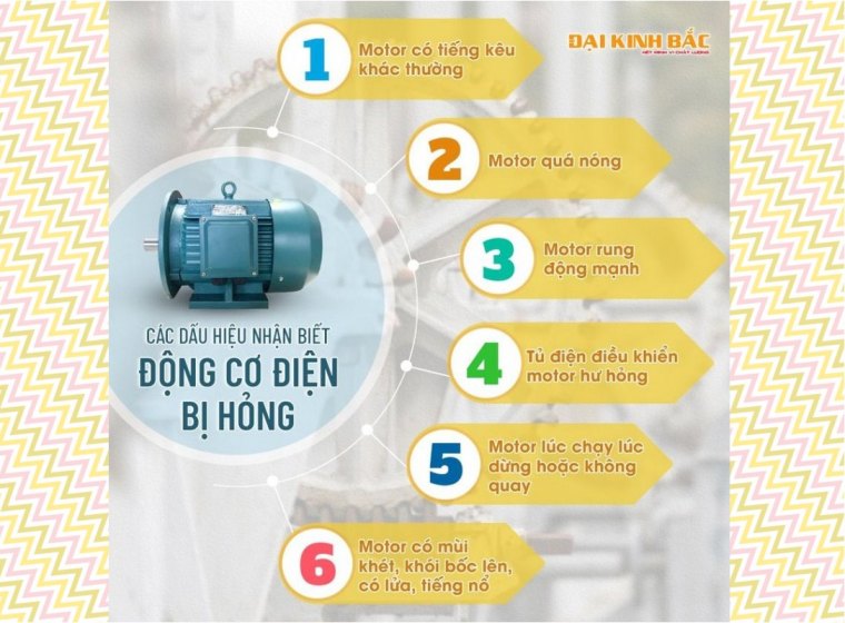 6 DẤU HIỆU NHẬN BIẾT ĐỘNG CƠ ĐIỆN BỊ HƯ HỎNG ?