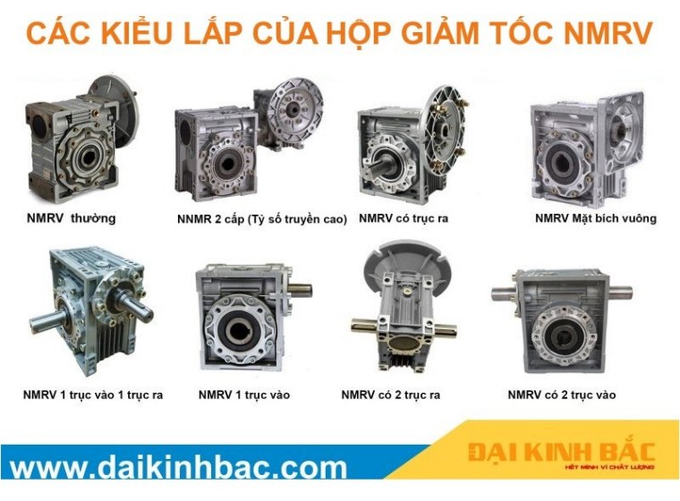 CÁC KIỂU LẮP CỦA HỘP SỐ CỐT ÂM NMRV NGÀNH CÔNG NGHIỆP