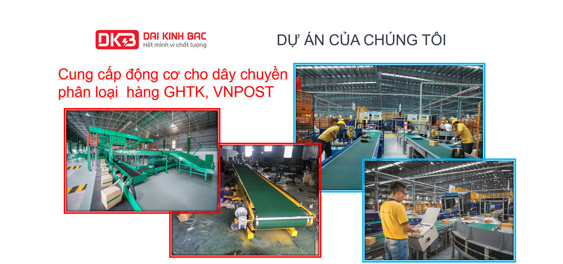 Cung cấp động cơ cho dây chuyền phân loại GHTK, VNPOST