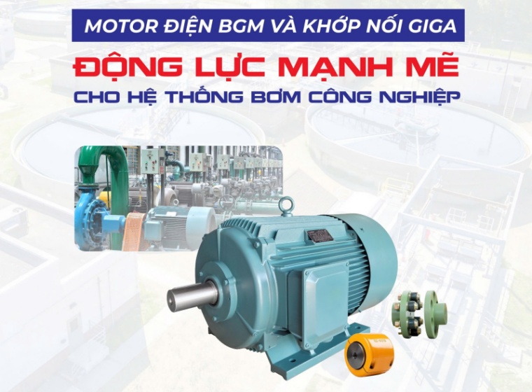 MOTOR ĐIỆN BGM VÀ KHỚP NỐI GIGA: ĐỘNG LỰC MẠNH MẼ CHO HỆ THỐNG BƠM CÔNG NGHIỆP