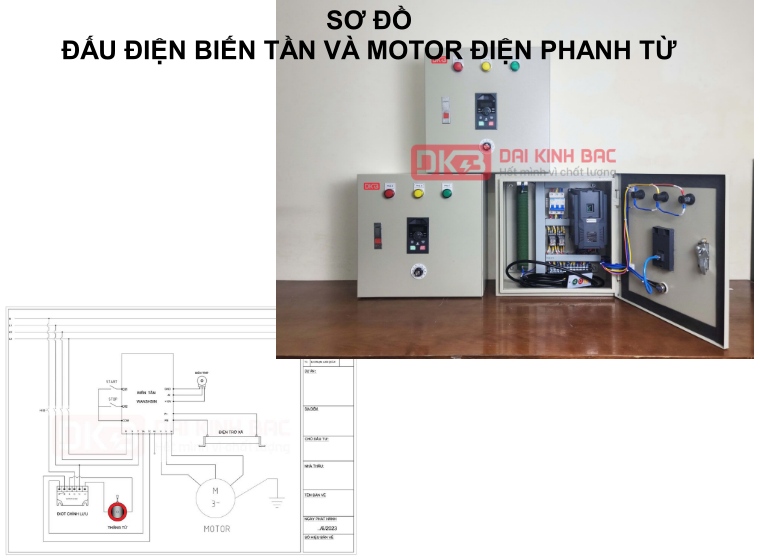 SƠ ĐỒ ĐẤU ĐIỆN BIẾN TẦN VÀ MOTOR ĐIỆN PHANH TỪ